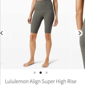 Lululemon Align Super High Rise Short 10" color: Sage gray size 6